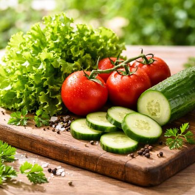生菜 蕃茄 和 黄瓜