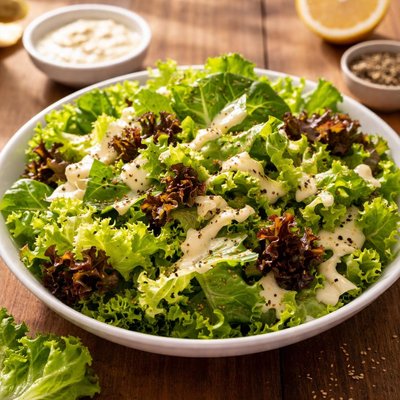 Lettuce with dressing