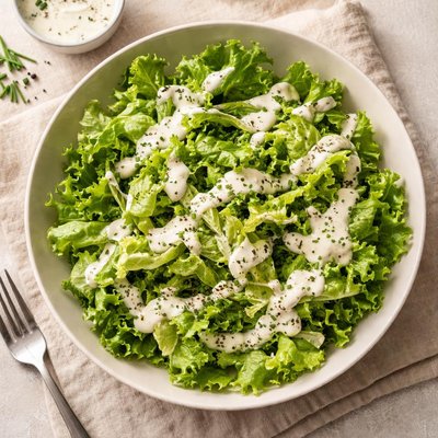 Lettuce with ranch dressing