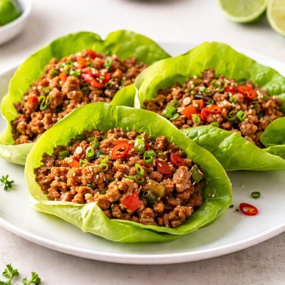 Lettuce wrap with ground beef