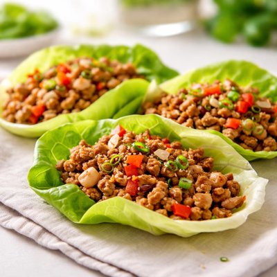 Lettuce wrap with ground meat