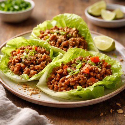Envoltura de lechuga con carne picada