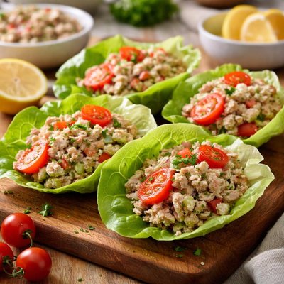 Lettuce wrap with tuna salad