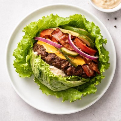 Lettuce wrapped burger