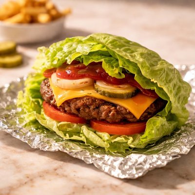 Lettuce wrapped five guys little cheeseburger
