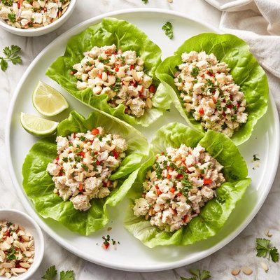 Lettuce wraps with chicken salad