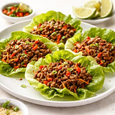 Lettuce wraps with ground beef