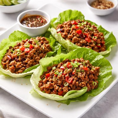 Lettuce wraps with ground meat