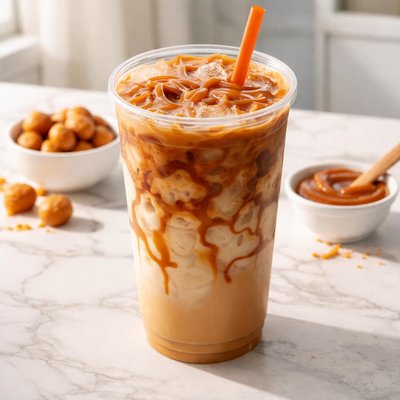 Lg ice coffe caramel swirl dunkins