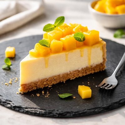 Light mango cheesecake