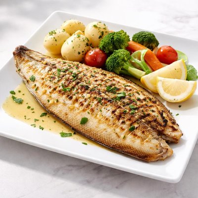 Linguado grelhado no azeite