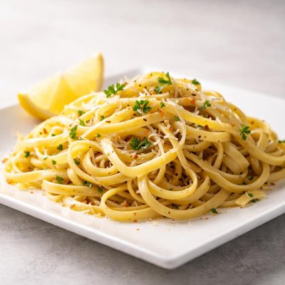 Linguine in lemon garlic sauce