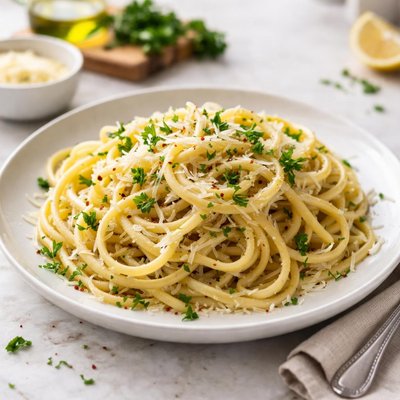 Linguine with herbs and cheese