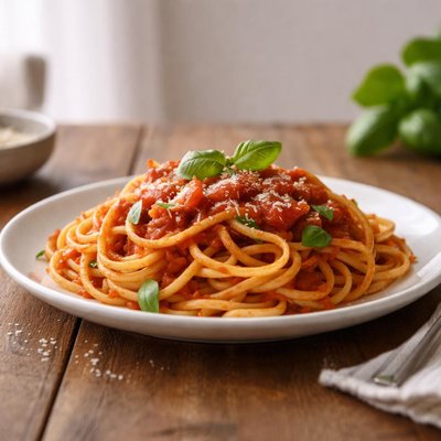 Linguine with tomato sauce