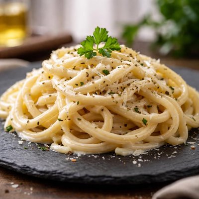 Linguine with white sauce
