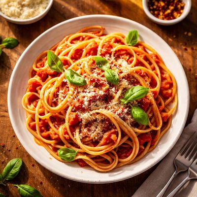 Linguini in marinara sauce