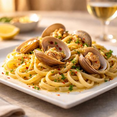 Linguini with clam sauce
