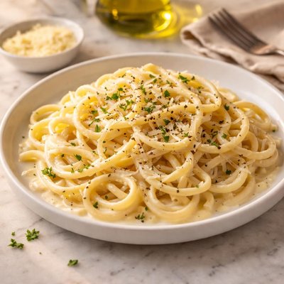 Linguini with cream sauce