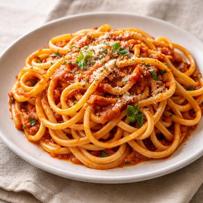 Linguini with tomato sauce