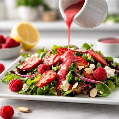 Lite raspberry salad dressing