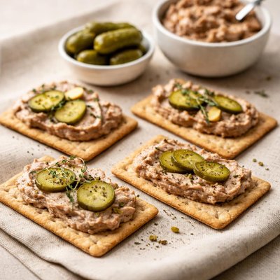 Liver pate on crackers