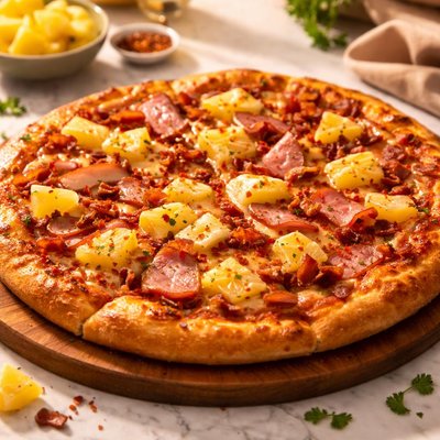 Loaded hawaiian pizza
