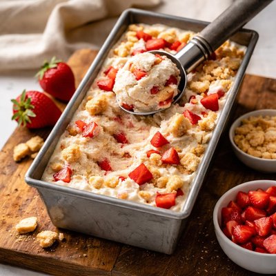 Loaded strawberry shortcake ice cream