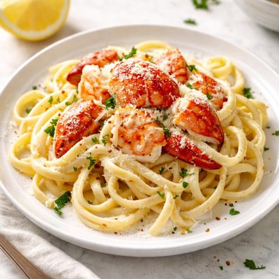 Lobster alfredo pasta