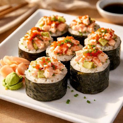 Lobster salad seaweed rice roll