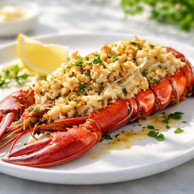 Lobster with crab meat