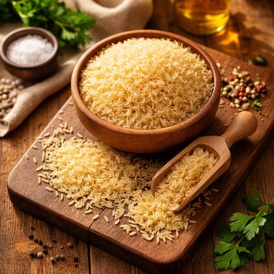 Long grained parboiled enriched rice