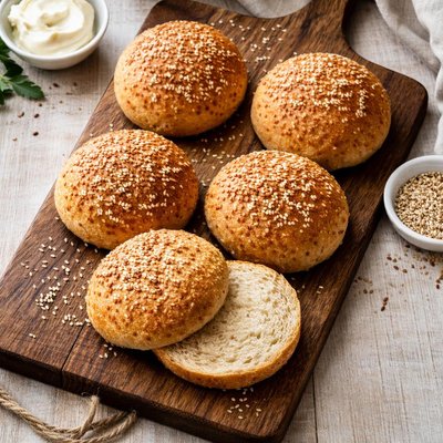 Low-carb hamburger bun