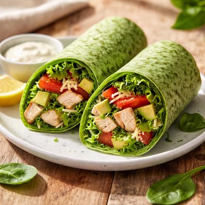 Low-carb spinach wrap