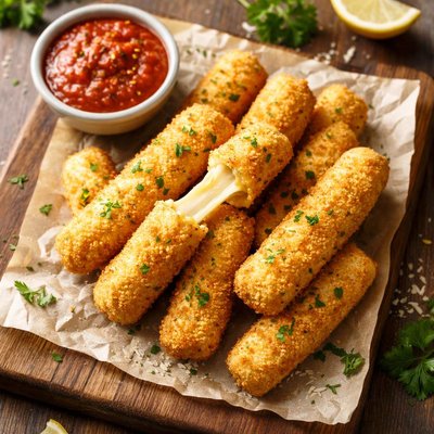 Low-fat mozzarella cheese sticks