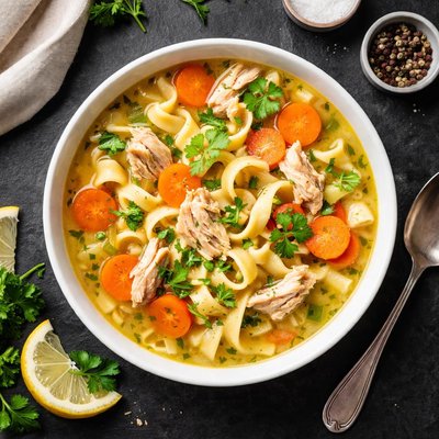 Low-sodium chicken noodle soup