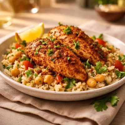 Poulet marocain pauvre en calories