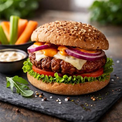 Hamburger di bufalo a basso contenuto calorico