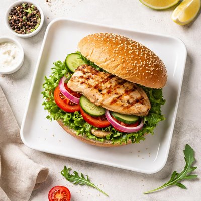 Low calories crazy chicken sandwich