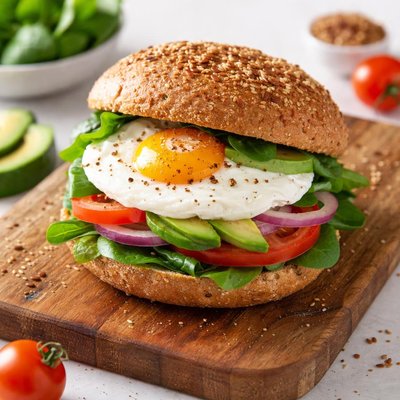 Hamburguesa de huevo baja en calorías