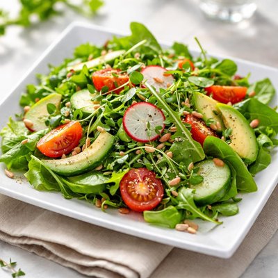 سلطة خضراء قليلة السعرات الحرارية