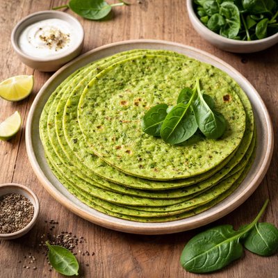 Low carb spinach tortilla