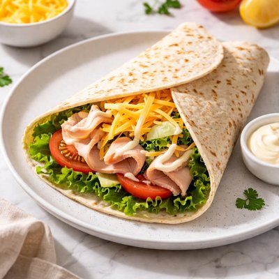 Low carb wrap with cheese and mayonnaise