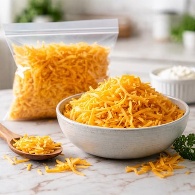 Low far shredded cheddar