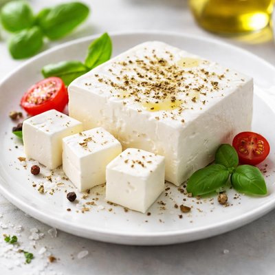 Low fat feta cheese