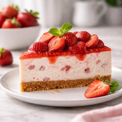 Low fat greek yogurt strawberry cheescake