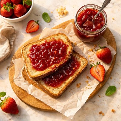 Panino con marmellata a basso contenuto di zucchero