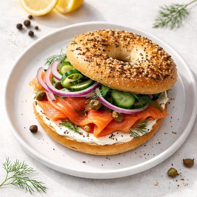Lox bagel sandwich