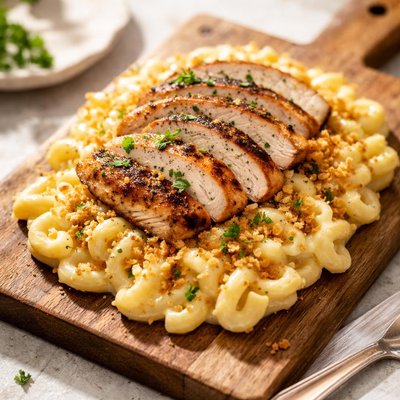 Mac and cheese and chicken