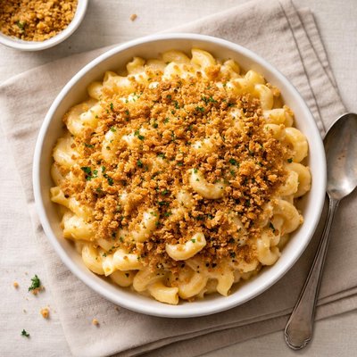 Mac and cheese with bread crumbs
