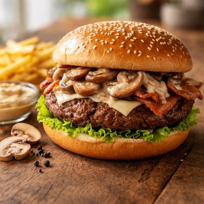 麦当劳蘑菇牛肉汉堡